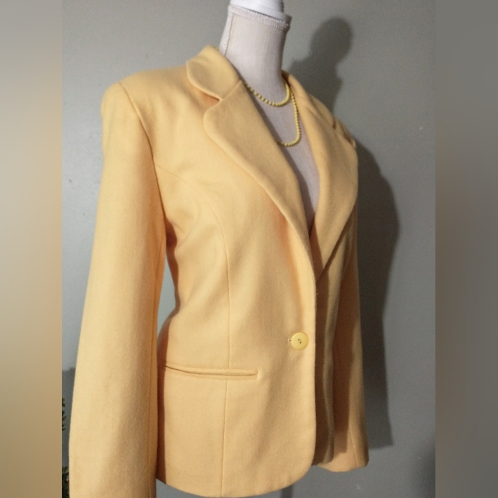 Vintage Adolfo International 100% Wool Yellow Blazer - 12